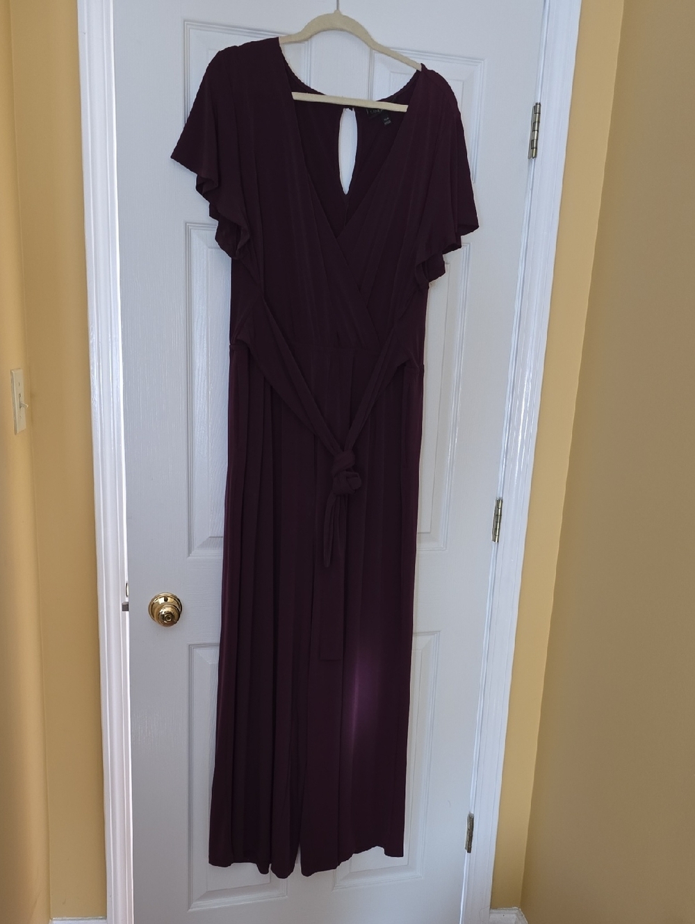 Lane Bryant Plum Wrap-Style Maxi Dress with Tie Waist